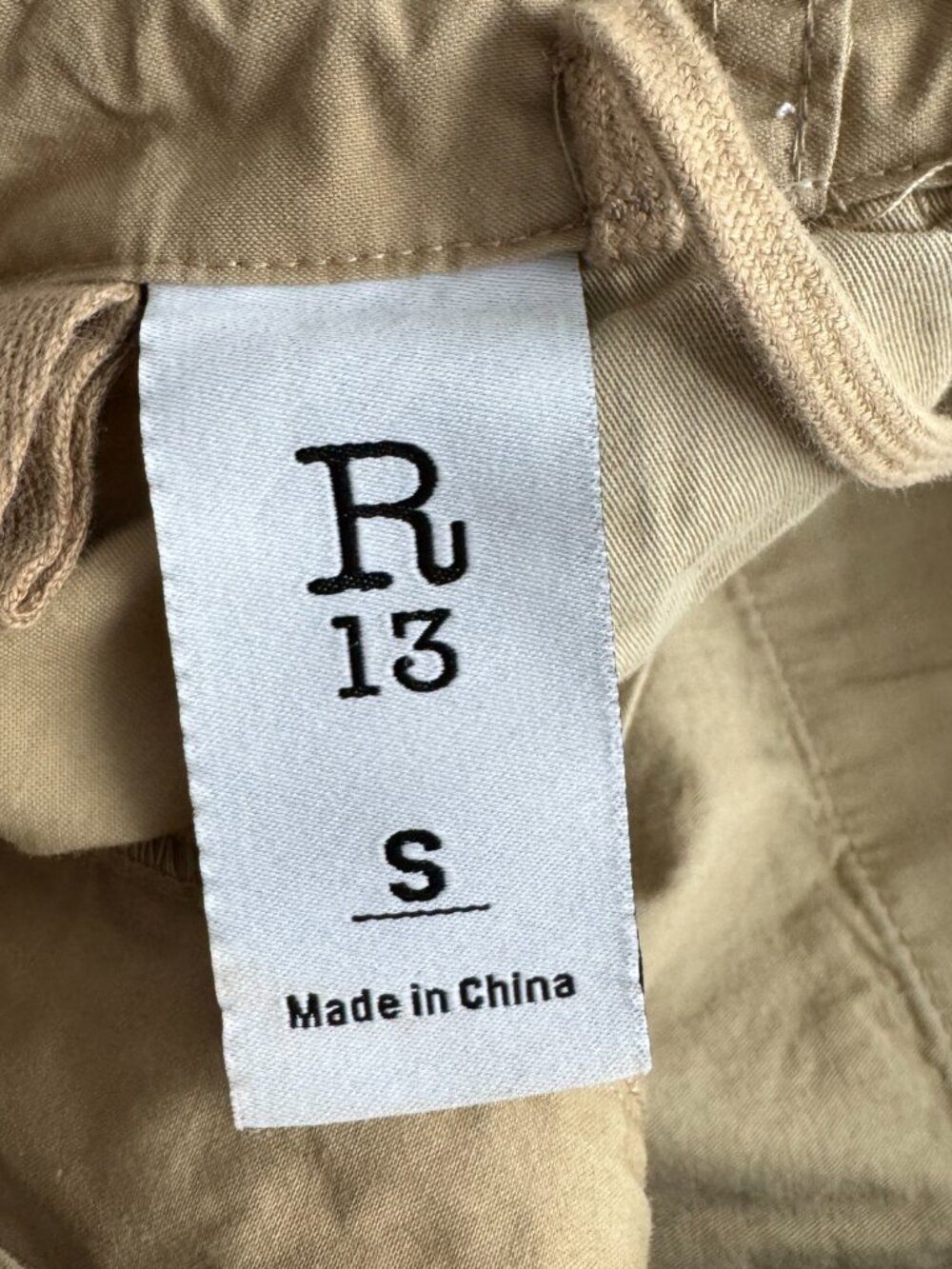 R13 Balloon Army cargo trousers in Khaki, size Small. Fits size S/M - Picture 11 of 15